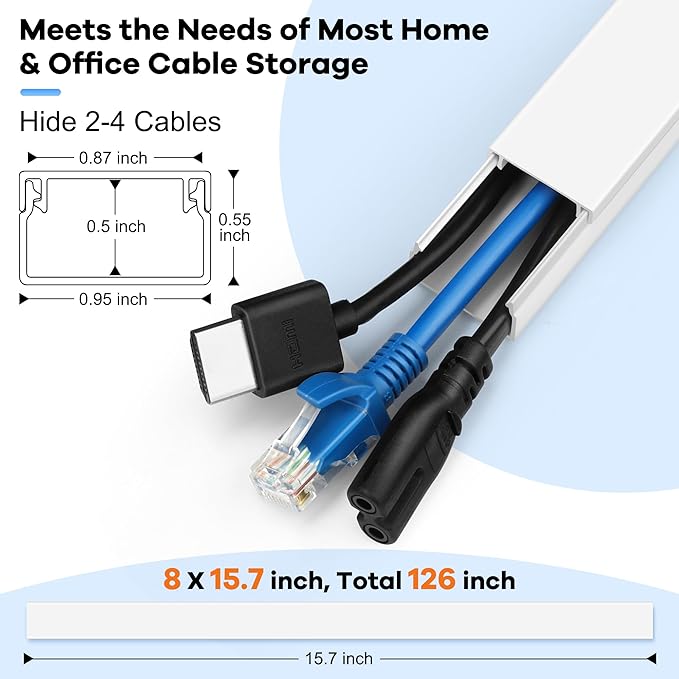 126in Cord Hider Kit, ZhiYo Cord Covers - Image 2
