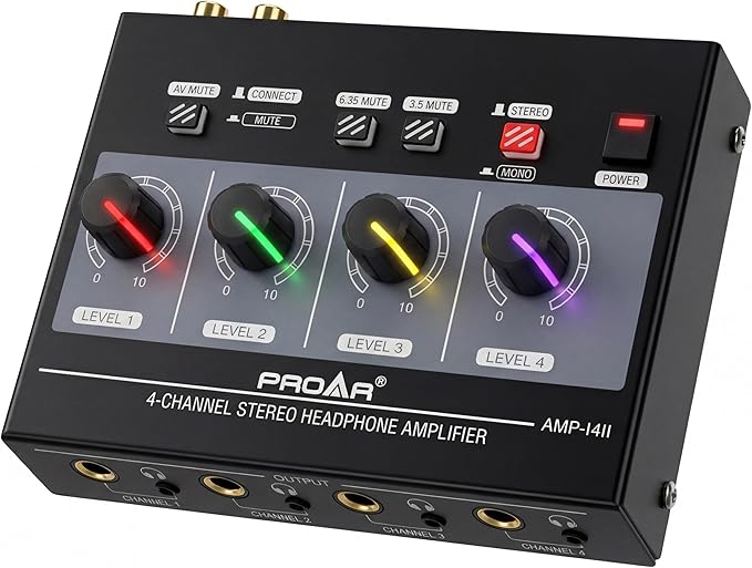 4-Channel Headphone Amplifier, 8 Outputs by PROAR