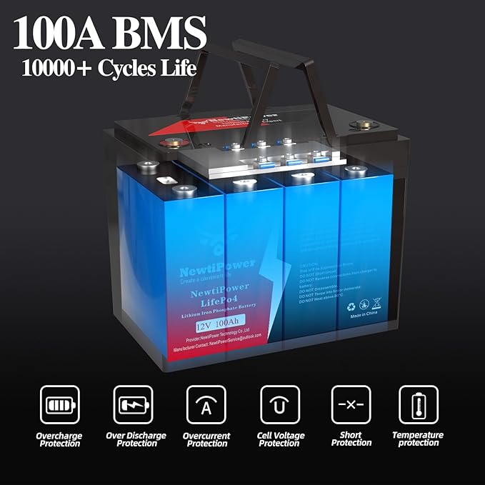 12V 100Ah Lithium LiFePO4 Battery - Image 3
