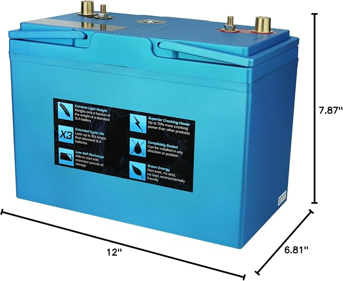 Deep Cycle Lithium Ion Marine Battery Group 27 Dual Terminal Replaces Optima - Image 8