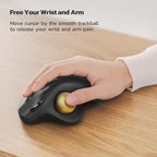 Nulea M501 Wireless Trackball Mouse, Rechargeable Ergonomic, Easy Thumb Control - Image 2
