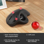 Nulea M501 Wireless Trackball Mouse, Rechargeable Ergonomic, Easy Thumb Control - Image 7