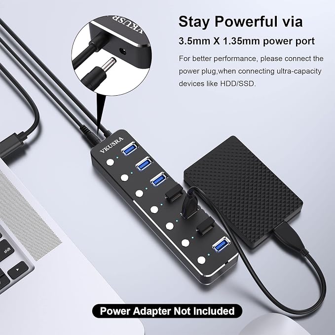 USB Hub, VKUSRA 7 Port USB Hub 3.0 - Image 5