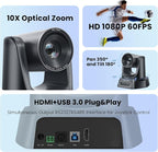 PTZ Camera HDMI/USB 10X Optical Zoom 60fps 1080P Video Conference Camera - Image 2