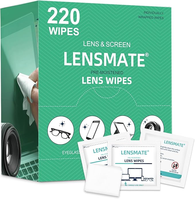 Lensmate 220 Count Lens Wipes for Eyeglasses, Pre-Moistened & Individually by Unknown