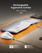 ProtoArc Ergonomic Wireless Keyboard Mouse, EKM01 Plus Full Size Ergo Bluetooth - Image 8