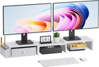 Dual Monitor Stand Riser, Adjustable Length & Swivel Angle Monitor Stand by Unknown