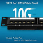 Rapink Patch Panel 24 Port Cat6 10G Support, Network Panel UTP 19-Inch - Image 5