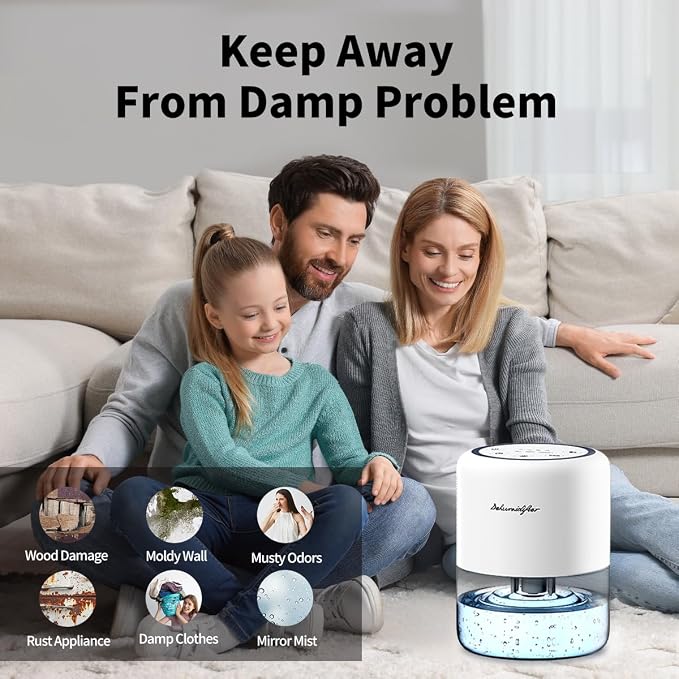 44oz Small Dehumidifier for Home, Auto-Off Quiet Portable Dehumidifier - Image 8