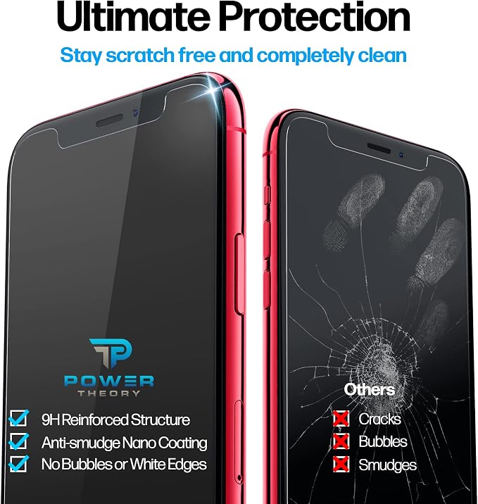 Power Theory Designed for iPhone 11, iPhone XR Screen Protector Tempered Glass - Image 5