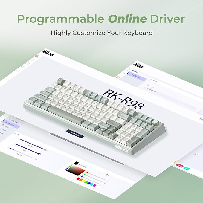 RK ROYAL KLUDGE R98 Pro Wired Mechanical Keyboard, RGB PC Gaming Keyboard - Image 6