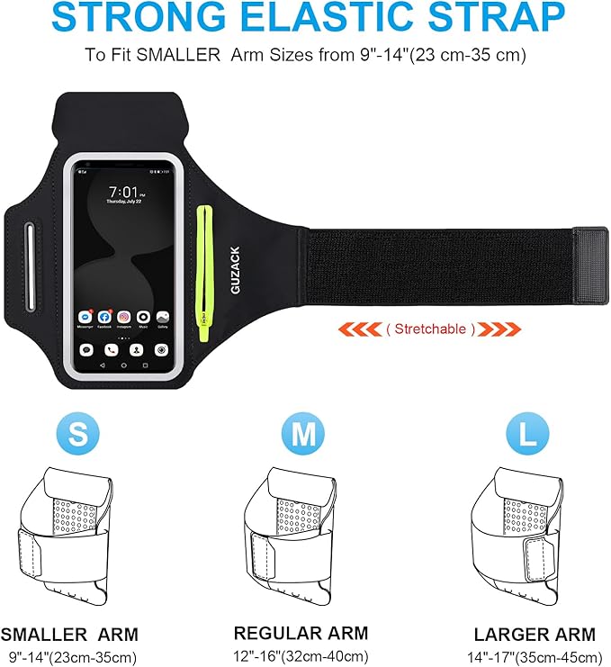 GUZACK Running Armband for iPhone 16 15 14 13 Pro Max, Galaxy S25 S24 S23 S22 - Image 4