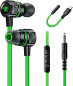 Gaming Earbuds Wired, USB C & 3.5mm Dual Plug in Ear Headphones by Aitalk