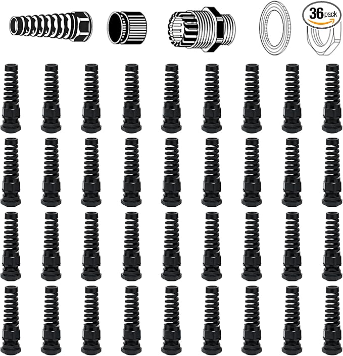 36 Pcs Waterproof Cable Gland, PG13.5 Thread, Suitable by Aandxmok