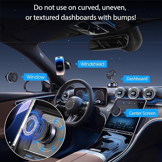 Vacuum Magnetic Suction Phone Holder, Foldable and Retractable Hands-Free - Image 2