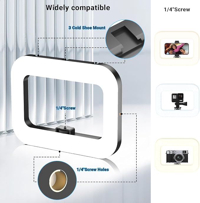 Rechargeable Ring Light Without Stand, Cordless Square Ring Light - Image 4