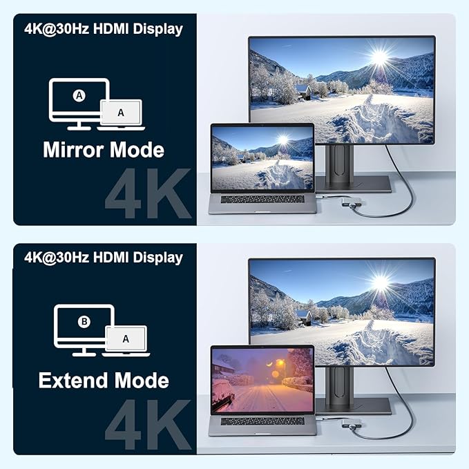USB C to HDMI Adapter, Type-C Hub Converter to 4K HDMI Output, USB 3.0 Port & - Image 4