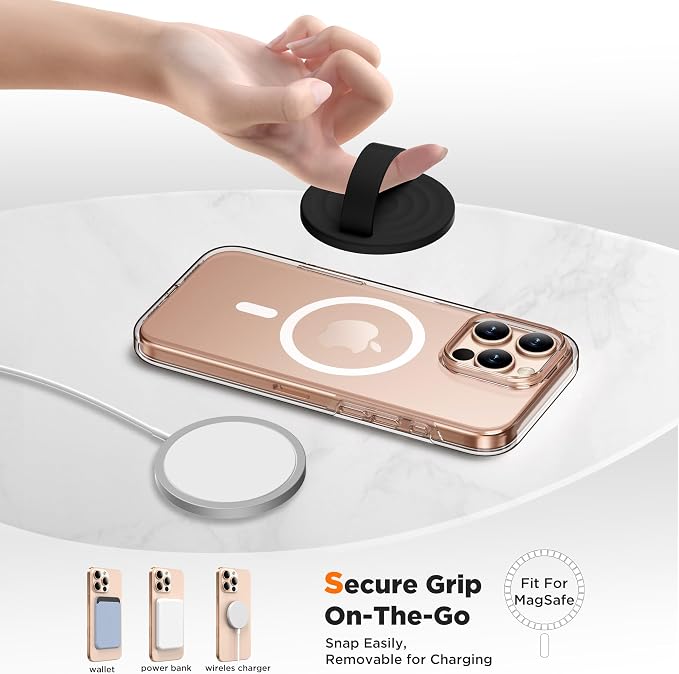 Magnetic Phone Ring Grip Holder, Silicone Finger Loop Grip, Compatible - Image 4