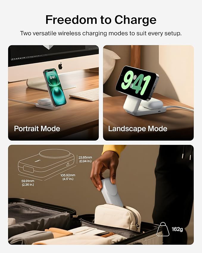 Belkin MagSafe Charger Compatible, 2-in-1 Charging Station, Qi2.2 25W Magnetic - Image 5