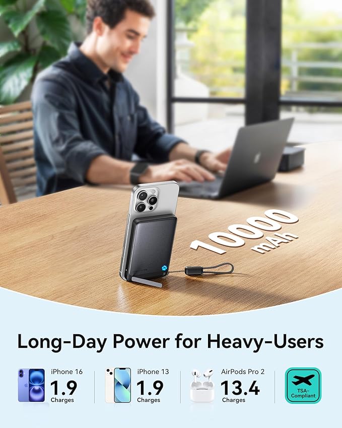 INIU for MagSafe Portable Charger, Qi2 Certified, Slimmest 45W 10000mAh - Image 5