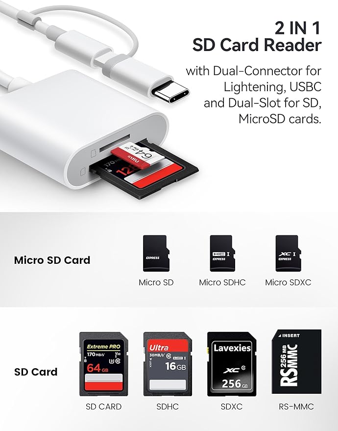 BnmxTek SD Card Reader for iPhone, SD Card Adapter - Image 2