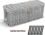 Cable Management Box, Woven Rattan Cord Hider - Image 8