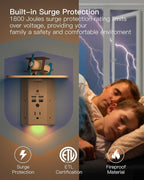 One Beat Surge Protector Wall Outlet Extender, 5 Outlets & 4 USB Ports - Image 6