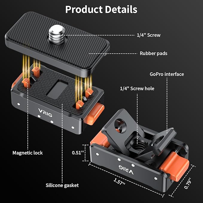 VRIG Magnetic Base for Insta360 Ace/Ace Pro Magnetic Quick Release Adapter - Image 6