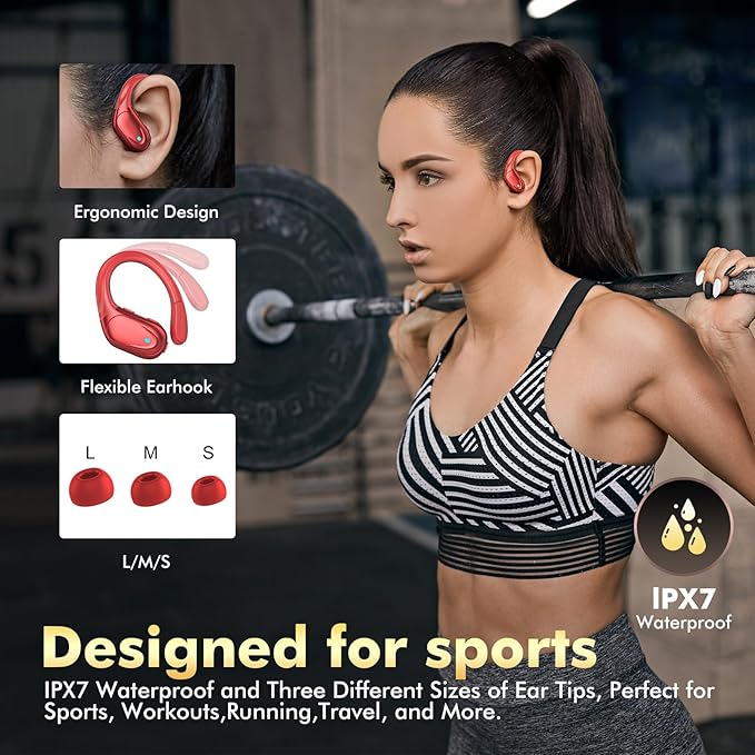 HAOYUYAN Wireless Earbuds, Sports Bluetooth Headphones, 80Hrs Playtime Ear Buds - Image 5