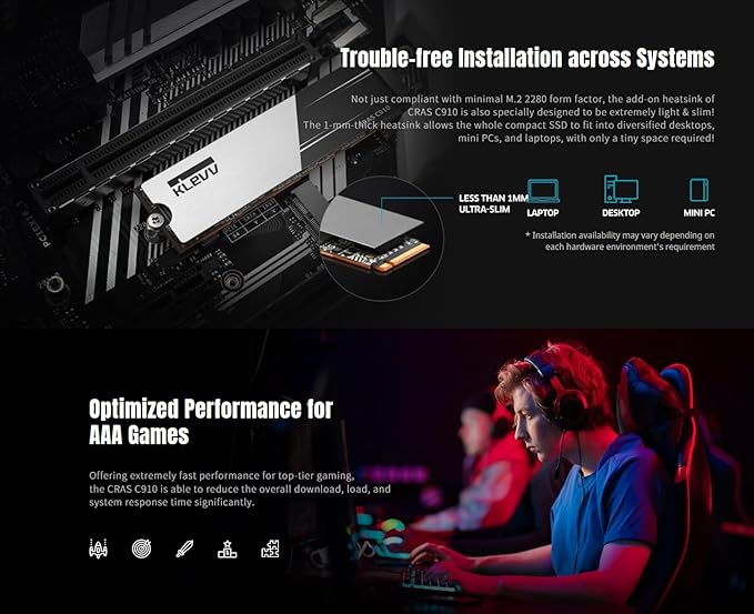 KLEVV CRAS C910 1TB M.2 2280 NVMe PCIe Gen4x4 Laptop & Desktop Internal SSD - Image 7