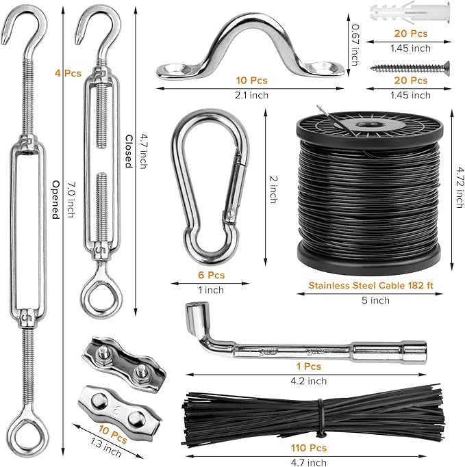 Belio String Light Hanging Kit, Stainless Steel Cable - Image 3