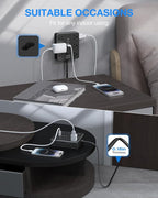 Surge Protector Power Strip 15 Ft Cord, HUNIAN Flat Plug Extension Cord - Image 5