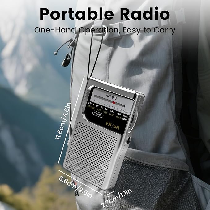 Radios Portable AM FM, Small Radio - Image 3