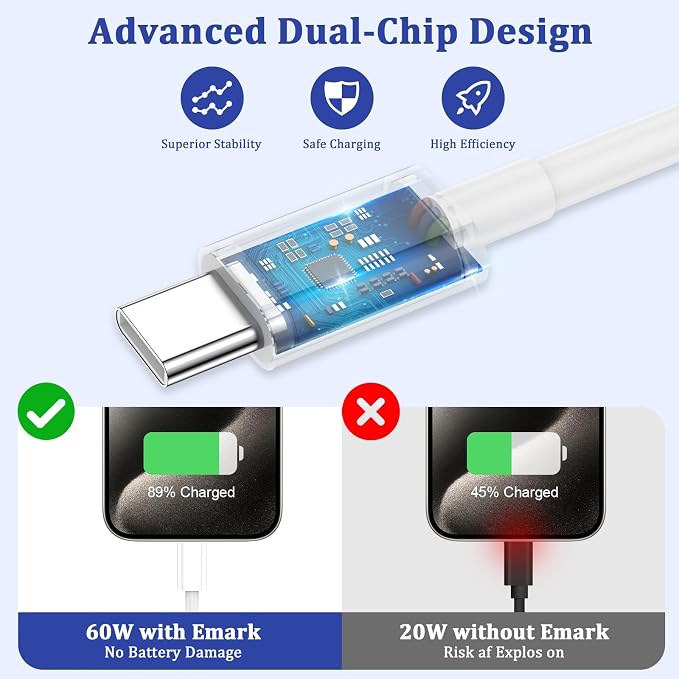 Long USB C Cable 10ft Fast Charging, - Image 3