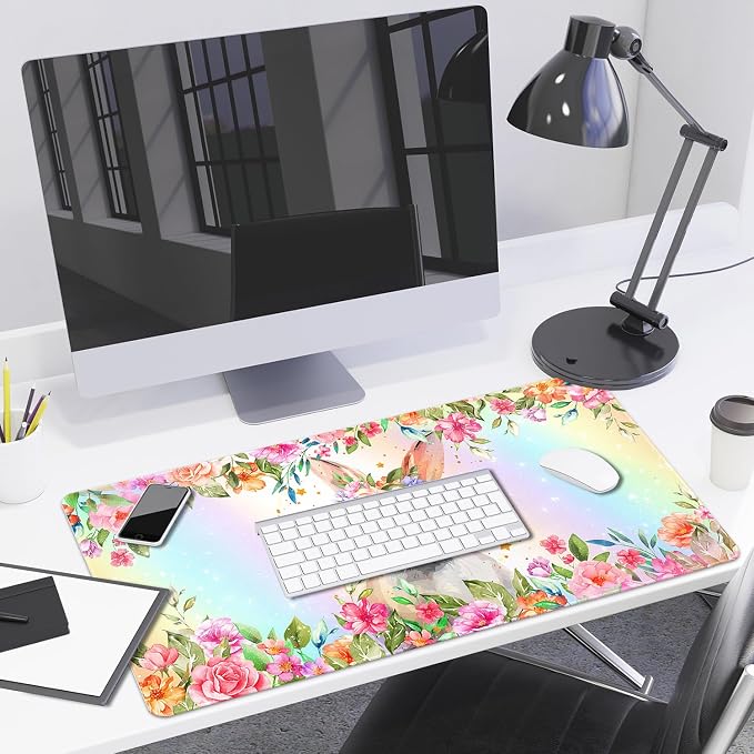 Lokigo Cute Rabbit Desk Pad, Gaming Mouse Pad 31.5"x15.7", Waterproof Big Mouse - Image 5