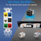 Keystone Jack Cat6 Slim 25 Pack, Cat6 Keystone Jacks 90 Degree, RJ45 Keystone - Image 2