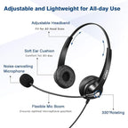 USB Headset with Microphone Noise Cancelling & Audio Controls, Stereo Computer - Image 3