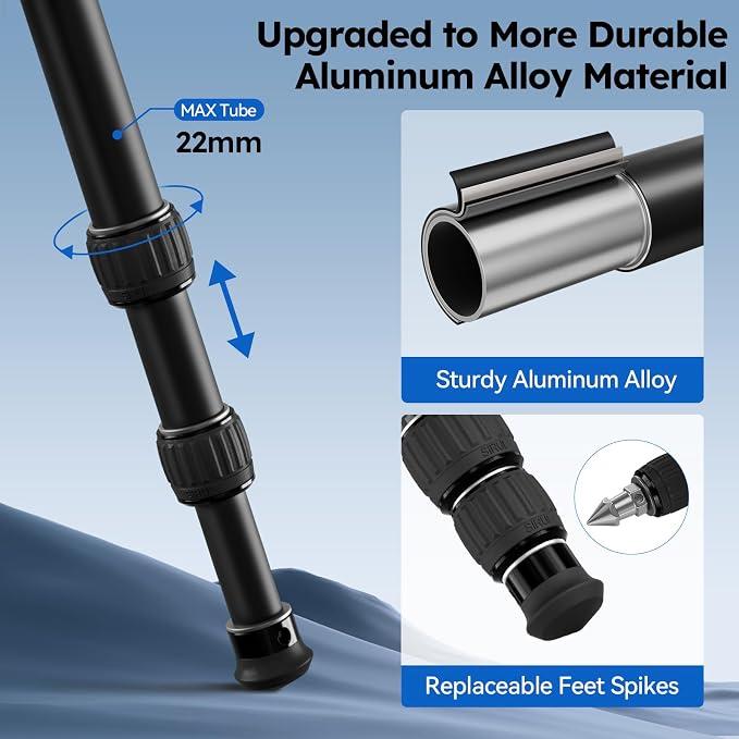 SIRUI Lightweight Mini Tripod, 1.9lbs Aluminum Desktop Table Tripod - Image 5