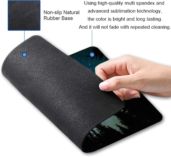 Milky Way Rises Over The Pine Trees Mouse Pad, Nature Mouse Pad, Custom Gaming - Image 2