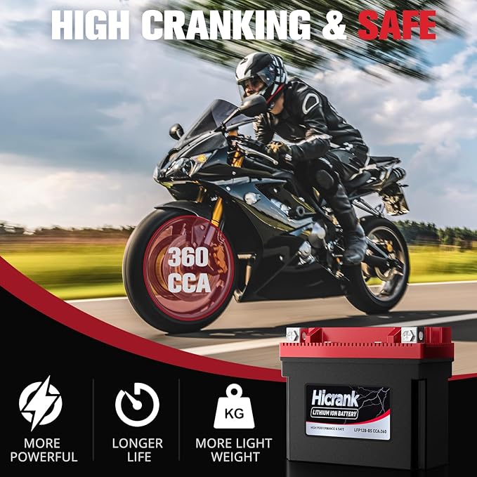 YT12B-BS Lithium 12V 6Ah 360CCA LiFePO4 Motorcycle Battery, Powersports Battery - Image 5