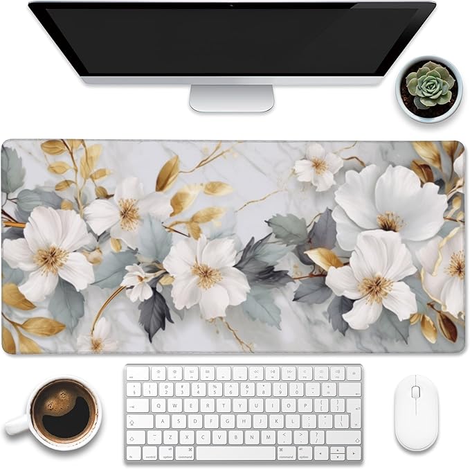 Desk Mat, Extended Big Computer Keyboard Mouse Pad by Eflxamz