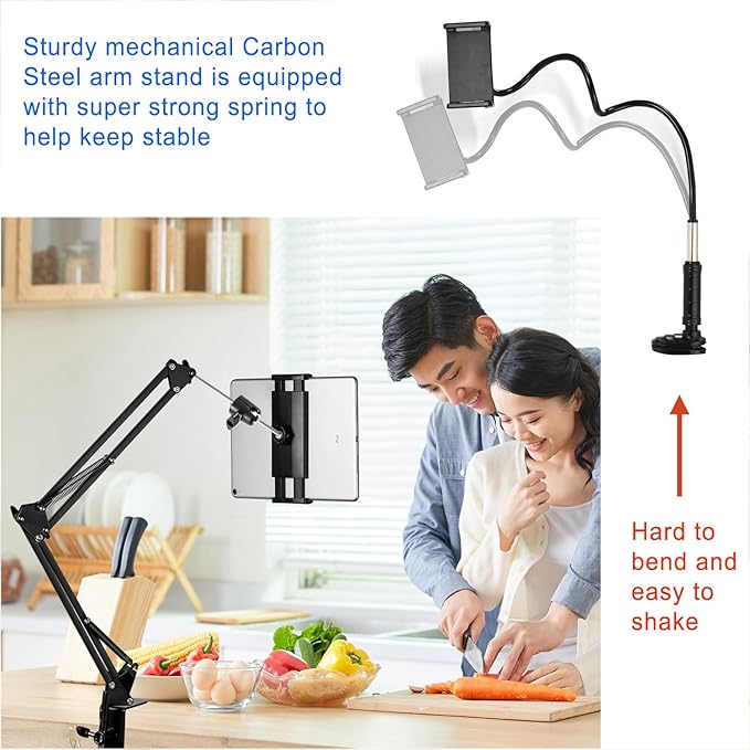 Tablet Stand Phone Holder for Bed, iPad Holder for Desk, Compatible - Image 4