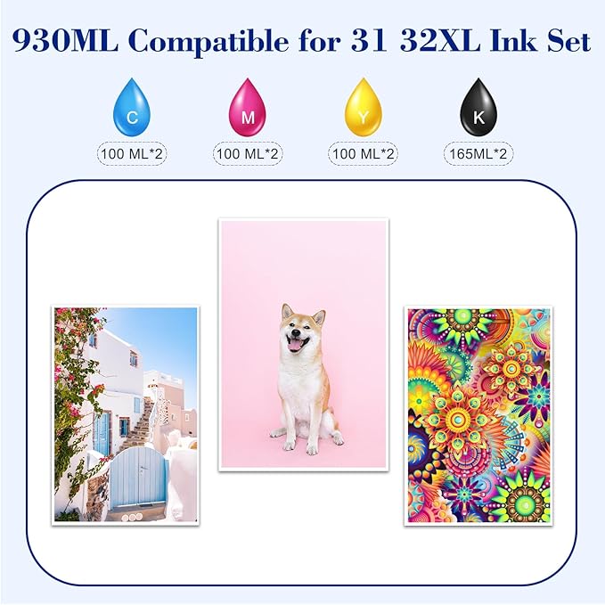 Pristar 8 Pack 32XL 31 Ink Compatible - Image 4