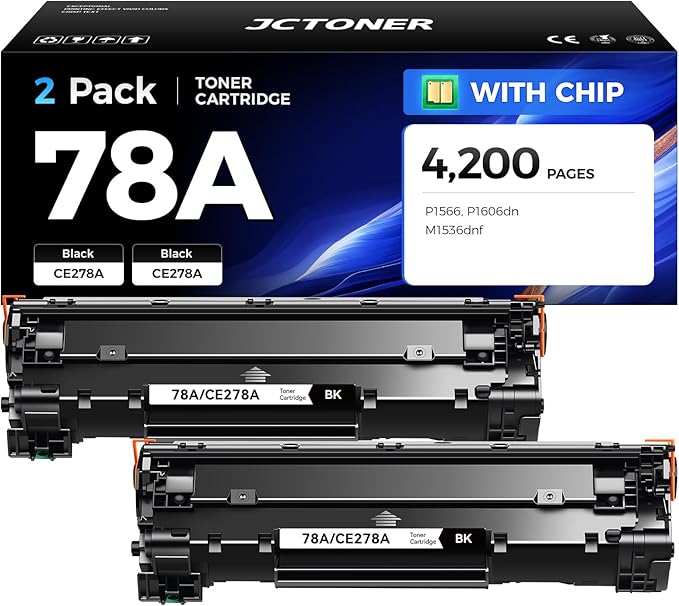78A Black Toner Cartridge with chip High Yield Replacement by JCTONER