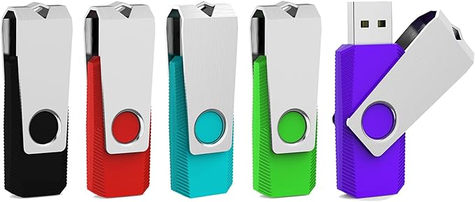Aiibe 8GB Flash Drive 5 Pack 8GB USB 2.0 Flash Drive Memory Stick Thumbdrives by Aiibe