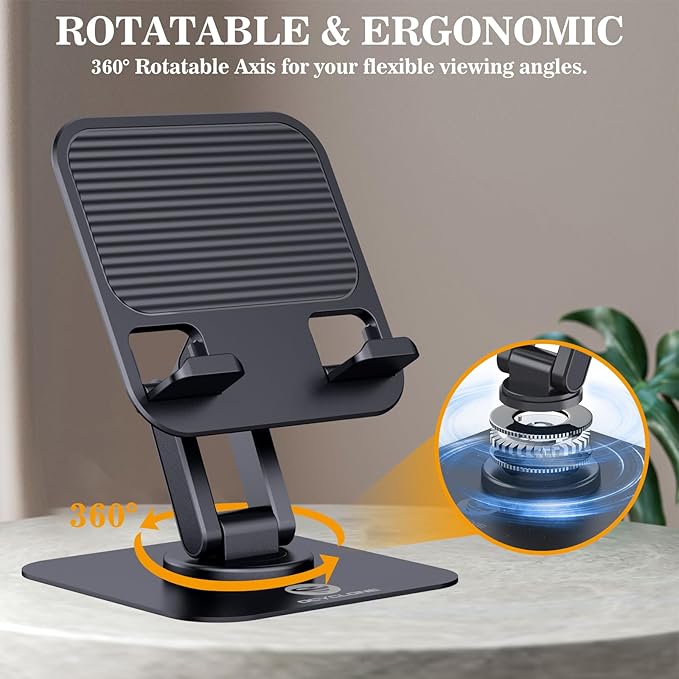 OCYCLONE for iPad Stand for Desk, 360 Rotating Adjustable Portable Monitor - Image 3