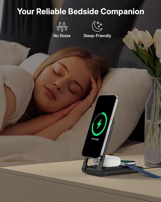 3 in 1 Charging Station for Apple Devices, Magnetic Wireless Charger Stand - Image 7
