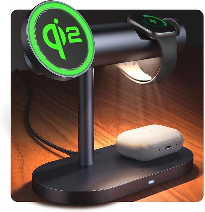 iVANKY 15W Fast Qi2 Certified 4 in 1 Wireless Charger Stand by ivanky