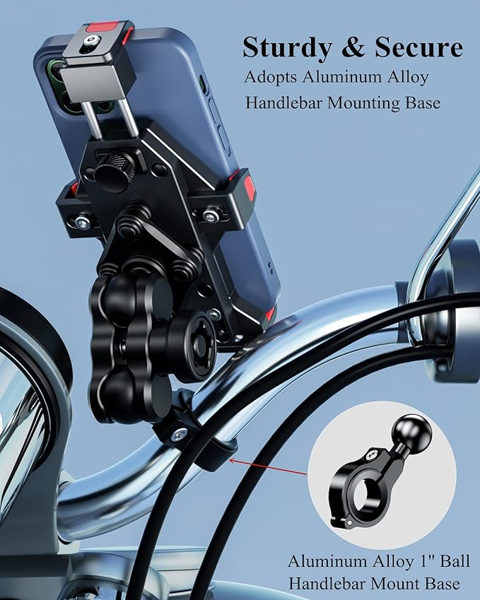BRCOVAN Aluminum Alloy Motorcycle Phone Mount - Image 3