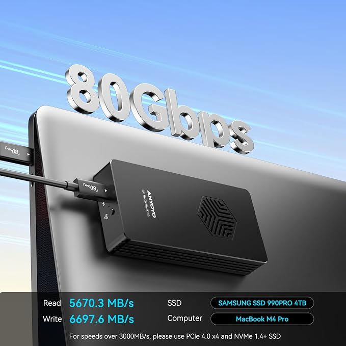 ANYOYO 80Gbps M.2 NVMe SSD Enclosure - Image 2